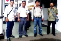 Ketua DPC LSM Pemerhati Kinerja Pemerintah (Perkara) Kota Gunungsitoli, Afdika Permata Lase, usai menyampaika laporan di Kantor Kejari Gunungsitoli, pada Kamis (9/8/2018). OKTARIUS NDRAHA