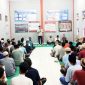 Kepala Lapas KeLas IIB Gunungsitoli, Tonggo Butar Butar, memberi arahan kepada 108 Warga Binaan Pemasyarakatan dalam Berbuka Puasa Bersama. ISTIMEWA/BALUSENIAS.COM