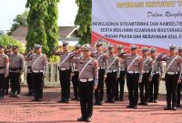 Seluruh personel Polres Nias disiapkan untuk turut menjaga keamanan dan ketertiba serta kelancaran lalu lintas menjelang dan setelah perayaan Hari Raya Idul Fitri 1446 Hijriah. JAMIL MENDROFA/BALUSENIAS.COM 
