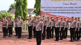 Seluruh personel Polres Nias disiapkan untuk turut menjaga keamanan dan ketertiba serta kelancaran lalu lintas menjelang dan setelah perayaan Hari Raya Idul Fitri 1446 Hijriah. JAMIL MENDROFA/BALUSENIAS.COM 