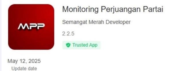 Aplikasi Monitoring Perjuangan Partai yang bisa diunduh di PlayStore